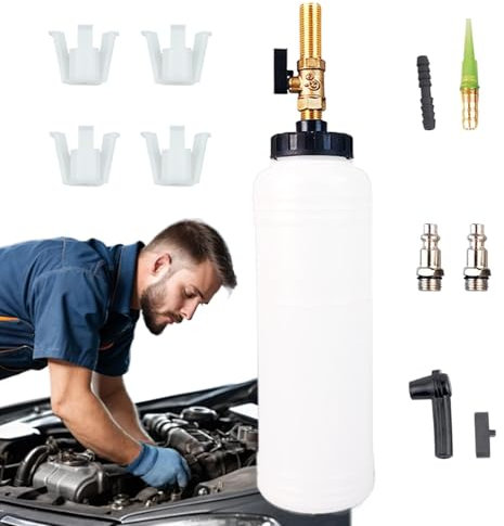Sirseon Set di sfiato dei Freni, Dispositivo di sfiato del Freno a Vuoto, 1 l, Pompa del Liquido Portatile per Freni, sfiato Pneumatico, Utensili di sfiato del frenante, Set di sfiato della