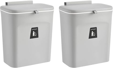 OHMG 9L Hängende Wandmontage-Mülleimer mit Deckel für Campingküche, faltbarer Küchen-Hängemülleimer für Camping, Büro, Schlafzimmer, Badezimmer