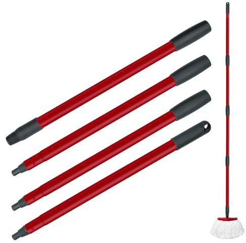 DLAIMI 1PCS Moppstiel Ersatz Kompatibel Mit Vileda Turbo Spin Mop, Leicht auswringender Moppstiel für die Bodenreinigung mit 4 Sektionen und verstellbar