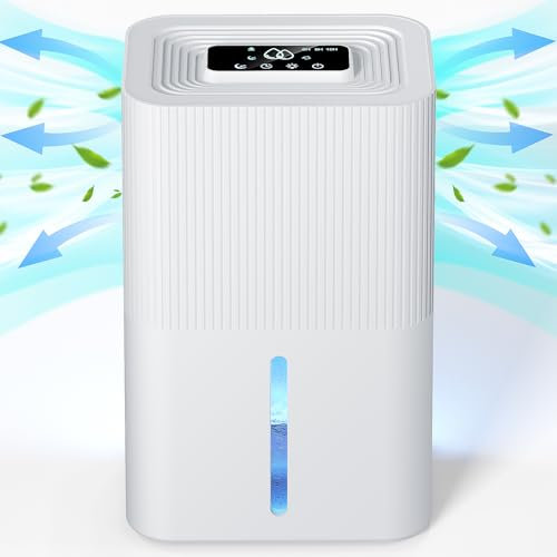 Luftentfeuchter 2700ml, Luftentfeuchter Elektrisch, Leise Raumentfeuchter mit Automatische Abschaltung, 6-8-10H Timer, Tragbar und Leise, Ideal für Kleine Räume wie Bad/Küche/Büro/RV