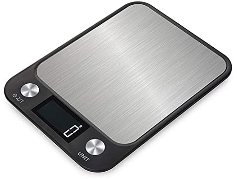 CBDOZP Balance de Cuisine numérique au Design Ultra Fin et élégante, Balance électronique en Acier Inoxydable avec écran LCD, Plate-Forme Plus Grande, AC