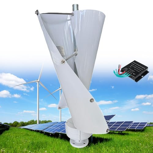 Turbina Eólica Vertical de 12000W, 12V/24V/48V Generador de Viento de Levitación Magnética Helicoidal de 2 Aspas, Generador de Imán Permanente de CA Trifásico, para El Hogar/Fábrica,E-12V