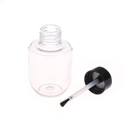 SUMKTO 1 Stück Schwarze Kappe Klar Kunststoff Nachfüllbar Leere Nagellack Flaschen Behälter 30ml