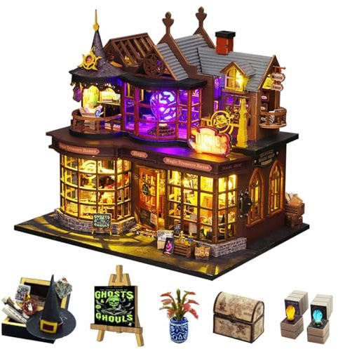 DIY-Miniaturhaus-Bausätze für Erwachsene, CUTEROOM Magic House Puppenhaus-Bastelbausätze Modellbausätze für Erwachsene zum Bauen Geburtstagsgeschenk für Männer und Frauen