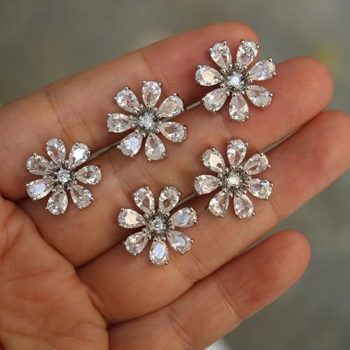 G-RUI 5pc/lot Luxury rhienstone Buttons for Clothes Cubic Zirconia Metal Shank Button for Coat Decorative CZ Sewing Buttons for Shirts (K-128)