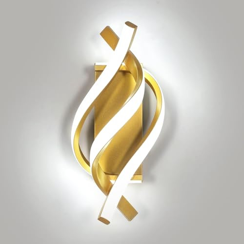 Comely LED Wandleuchte Innen, Gold 22W 2500LM Moderne Wandlampe Aluminio | Aluminio Kaltes Weiß 6500K Wandbeleuchteung für Wohnzimmer Schlafzimmer