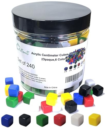 AiFanS 240PCS Centimeter Cubes – Opaque Plastic Math Manipulatives in 6 Colors, Counting & Sorting Toy for Early Learning, Includes Portable Storage Box