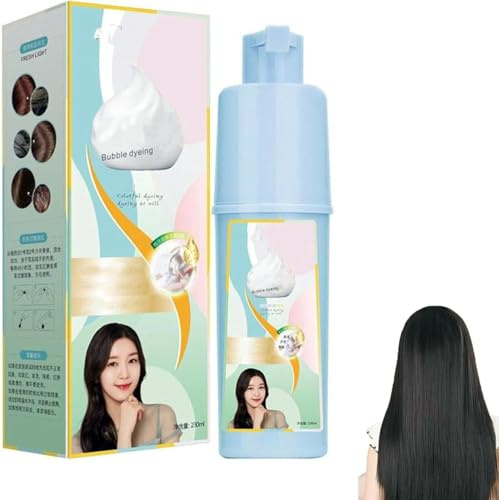 Qiweitang Haarfärbeshampoo, Qiweitang Haarfarbenshampoo, Haarfärbecreme auf Pflanzenbasis, natürliche Pflanzenhaarfarbe für alle Haartypen, für Frauen und Männer (Brown black)