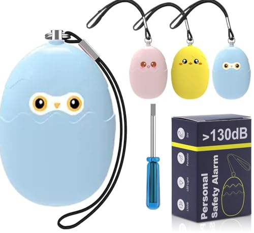 Persönlicher Alarm für Frauen, extra laute Doppel-Lautsprecher, 130 dB, Panikalarm zuerst mit schwacher Batterie, Warnung mit Stroboskoplicht, Sicherheitsalarm, Schlüsselanhänger, Sirene
