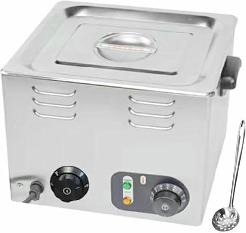FLTRGO Cocedor de Huevos eléctrico Comercial con Temporizador, termostato de 30-110 °C, termostato de 30-110 °C, para restaurantes, cafeterías, teterías y Patios de Comidas, 2,6 kW, con 1 colador~/