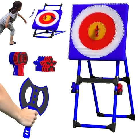 Dart Game Set for Indoor and Outdoor Fun, Includes 8 Long Handled Flying Axes and 8 Six-Star Darts, Perfect for Family and Kids Entertainment