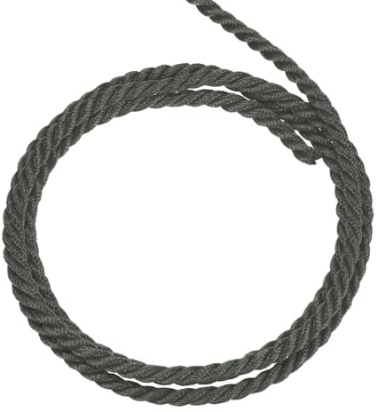 QUARKZMAN Corda Intrecciata in Poliestere 10m, 3.5mm 3 Strati Cordino Decorativo Ritorto Flessibile Brillante per Tenda Artigianato Regalo Borsa Decorazioni Natalizie, Grigio Scuro - 11ft