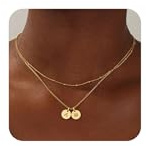 Turandoss Kette mit Buchstaben Gold Halskette Damen - Buchstaben Kette mit Initialen Anhänger A, Halskette Mädchen Geschenke Geburtstag für Frauen Freundin Mama Valentinstag Jubiläum Schmuck