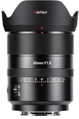AstrHori AF 85 mm F1.8 II fullformatobjektiv uppgradering autofokus prime-porträttobjektiv för Panasonic LUMIX S-serien och för Sigma L-Mount spegellösa kameror (svart)