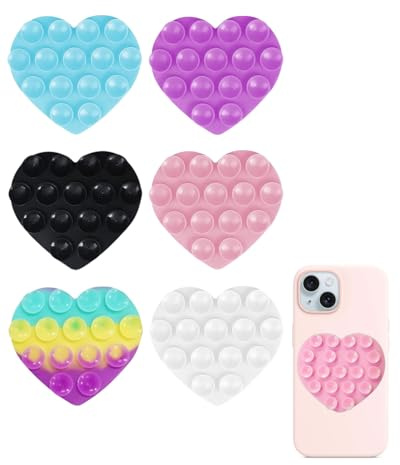 HUVZOR 6 Pezzi ventosa per cellulare，accessori telefono，Ventose in Silicone Ventosa per Telefono Adatte a Tutti i Modelli di Telefono, Porta Telefono Antiscivolo per Selfie e Video Hands-free