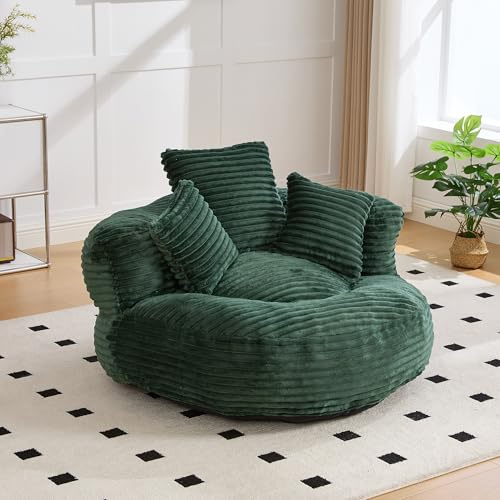 Lazy Sofa Durable Komfort Lounger hohen Rücken Sitzsack Stuhl Couch mit DREI Kissen für Erwachsene und Kinder, Indoor & Outdoor (Grün)