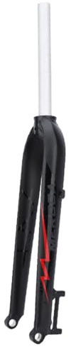 HZXQCVB Axe Traversant 15 X 100mm VTT Fourche Rigide 26/27,5/29in Alliage D'aluminium Frein À Disque Fourche Avant De Vélo Tube Droit 1-1/8''(Black-Red,26in)