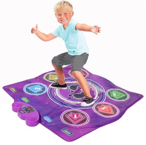 VBESTLIFE Dansmatta Leksaker för 3-12 år Gamla Flickor Pojkar, Dansblock med 6-knappar och Bluetooth, 6 Spellägen, Julklappar