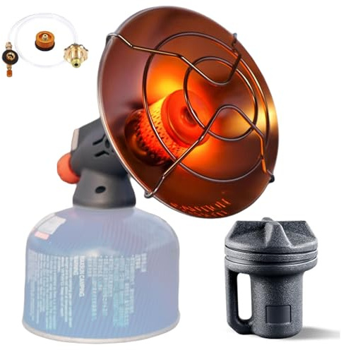 Chauffage à gaz portable – Mini réchaud de camping extérieur avec valve de régulation de puissance incendie et brûleur au butane pour camping, randonnée, pêche, pique-nique
