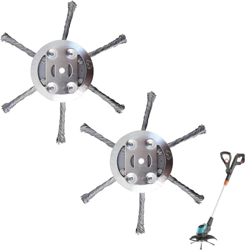2 Stück Unkrautbürste Für Freischneider, Wildkrautbürste 5mm Bohrung Für Motorsense, Drahtbürste Freischneider Mit Kegelform, Unkrautbürste Für Rasentrimmer Entfernt Mühelos Unkraut Und Moos