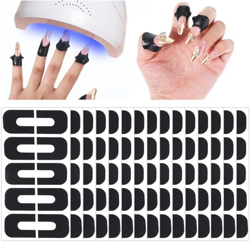 Oruola 150 Stück Nagelschablonen zum Lackieren, Nagellack Schablone Lackierhilfe, Wiederverwendbar Nägel Edge Hautbarriere Kit, Nail Polish Stencil,Nagellacks Protector Abziehen Tape