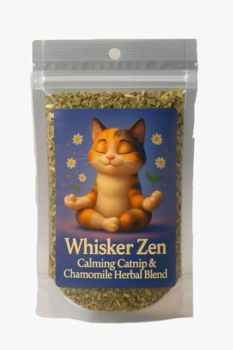 DesertUSA Whisker Zen Natural Catnip and Chamomile Blend for Cats, Calming Herbal Mix (4oz Bag)
