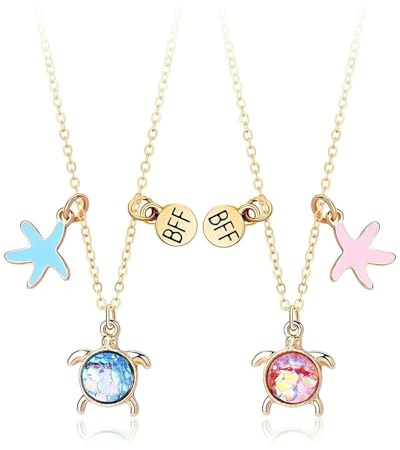 TPZORJX 1 Paar Freundschaftskette,best friends kette,Halskette Geschenk Passende Freundschaftskette Schmuck Langstrecke Geburtstag Weihnachten Brautjungfer Geschenke Mädchen Damen Schwestern