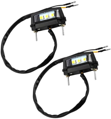 UTHCLO Feu de Montage de Plaque D'immatriculation de Moto LED en Plastique Noir, Éclairage Compact 2pcs pour Visibilité Nocturne et Installation Facile sur Véhicule Arrière