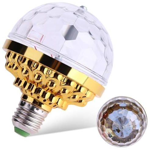 Lampadina a LED|Lampadina da discoteca 6W Sfera da discoteca rotante colorata decorativa dorata a LED romantica per articoli per feste