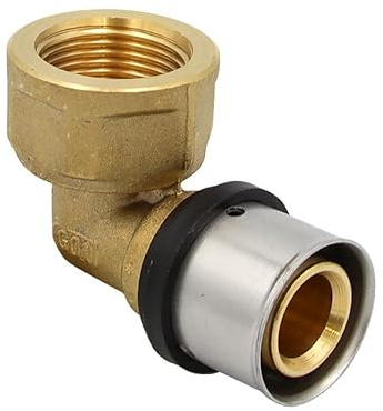 Pipetec Pressfitting Winkel Übergang 26x3 mm 3/4 Zoll Innengewinde TH Kontur Verbundrohr, DVGW, TH-Profil