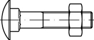 DIN 603 Mu Stahl galvanisch verzinkt Flachrundschrauben mit Vierkantansatz Mu = mit Sechskantmutter - Abmessung: M16x40 (50 Stück)