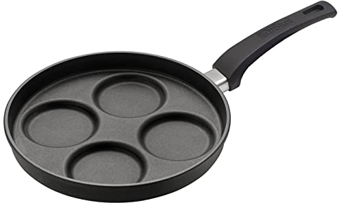 Eurolux Spiegelei Pfanne Induktion Ø 26 cm - große induktionsgeeignete Augenpfanne Aluguss mit Antihaft-Beschichtung - 4-Loch Muldenpfanne - Made in Germany
