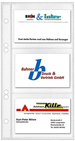 Veloflex 5352000 Visitenkartenhüllen, 110x210mm, für 6 Karten pro Hülle, transparent (50 Stück)