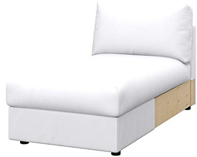 Soferia Überzug Kompatibel Mit Vimle Recamiere Sofasitzbezug Sitzkissenbezug Chaiselongue-Bezug Husse Kunstleder Lederoptik Wasserabweisend Pflegeleicht Antiallergisch Eco Leather Weiß