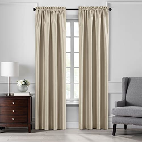 Elrene Home Fashions Colette - Cortina Opaca para Ventana, 132 x 213 cm, Color Marfil