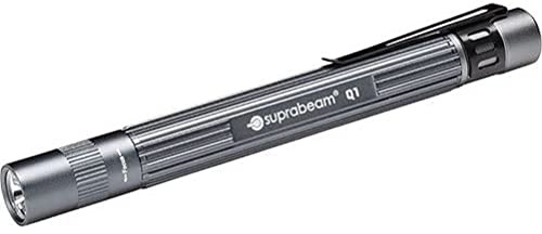 Suprabeam LED Taschenlampe Q1 (inkl. Batterie, Arbeitsleuchte mit Aluminium-Gehäuse, Leuchtweite 70 m, Brenndauer 10 h) 488778, silber