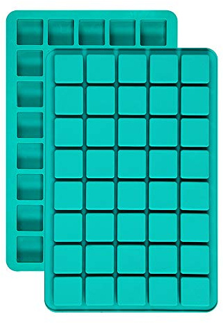 DIFENLUN Silicone Caramel Candy Molds, 2 Pack 40-Cavity Square Hard Candy Mold for Chocolate Truffles Gummy Jelly Truffles Pralines Caramels, Ice Cube Tray Molds