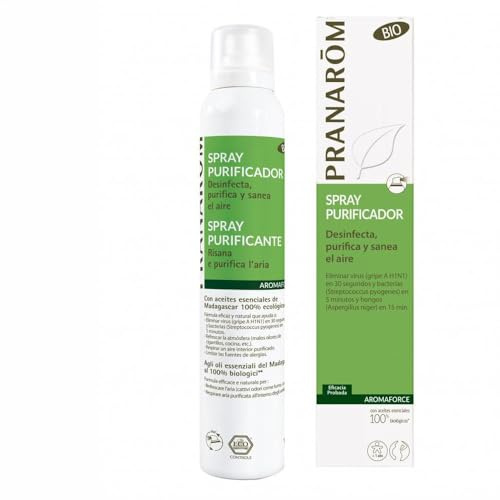 PRANAROM - Aromaforce - Spray Desinfectante con Aceites Esenciales Bio - Naranja Dulce y Ravintsara - Purifica y Desinfecta el Aire - 150 ml