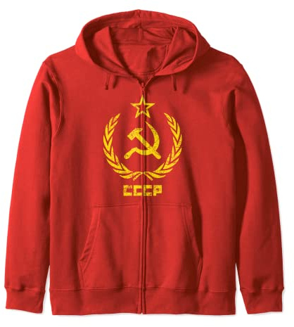 Kommunistisches Kostüm UdSSR CCCP Hammer Sichel Kleidung Kapuzenjacke