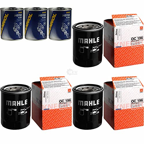QR-Parts Set 85711736 OC 196 9900 3x Original MAHLE/KNECHT Ölfilter + SCT Motor Flush Motorspülung