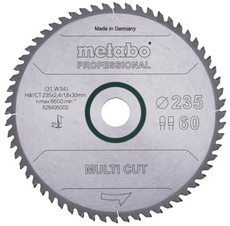 Metabo Sägeblatt multi cut - professional, 235x2,4/1,8x30, Z60 FZ/TZ 5°