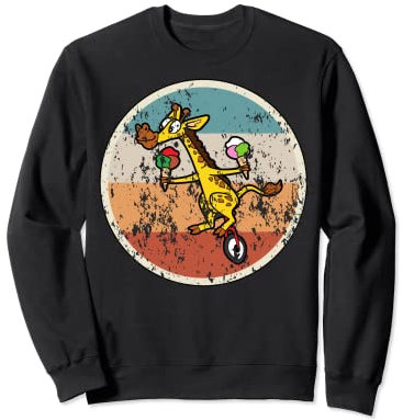 Einrad Fahrrad Giraffe Vintage Retro Sweatshirt