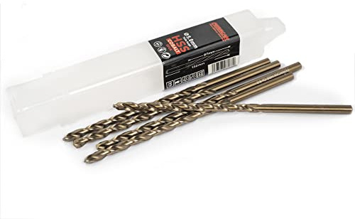 HSS DIN340 M35 5% Metallbohrer mit langer Kobaltgröße zum Bohren in Edelstahl, Eisen und anderen Metallen. (Packung mit 5 Stück pro Größe) (5mm)