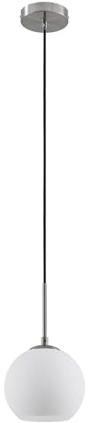 Lindby Pendelleuchte Jurian (Modern) in Weiß aus Glas (1 flammig, E27) - Deckenlampe Esstischlampe Hängelampe Hängeleuchte Wohnzimmerleuchte