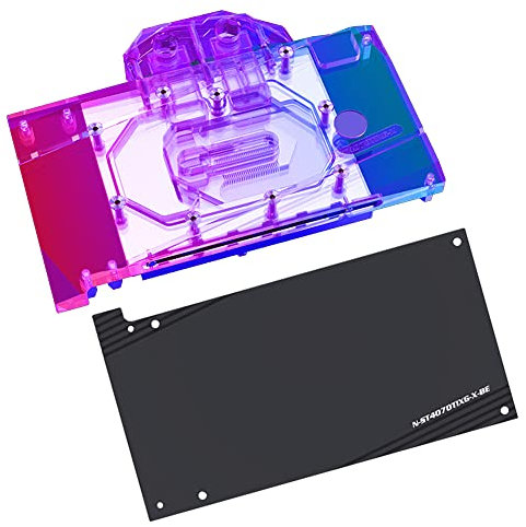 Kupfer-GPU-Wasserkühlungsblock, GPU-Wasserblock, Grafikkarte, Wasserkühlungsblock für Zotac Gaming RTX 4070 Ti 12 GB X OC (5 V ARGB RBW Aura-Effekt LED-Leuchten GPU-Block mit Rückplatte)