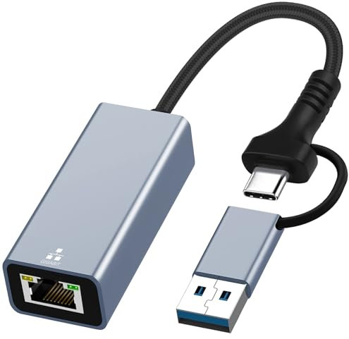 USB C to Ethernet Adapter, USB 3.0 to RJ45 Gigabit LAN 1000 Mbps Wired Network, USB to Ethernet Adapter for Laptops/Tablet, Compatible with Windows XP, MAC OS, Linux, Vista 7 8 10 11
