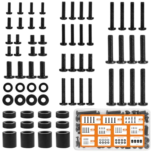 Universal TV Mounting Hardware Screw Kit Set with Box - M4 M5 M6 M8 Screws and Washers Spacers, Replacement Screws for TV VESA Mounting, Fits Most TV/Monitor up to 80 inch