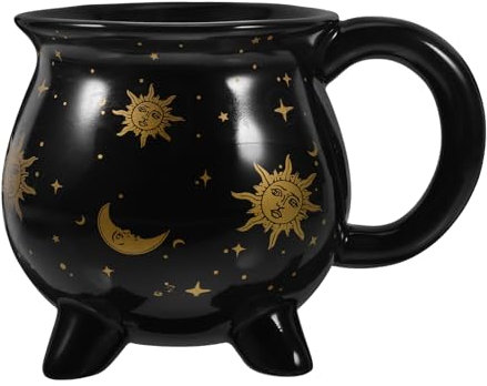 Ciieeo Gobelet de sorcière Halloween Tasse à café de sorcière Tasse en céramique Chaudron en céramique Brûleur de sorcière Chaudron Tasse à café Tasse à boire Halloween Cadeau d'hiver