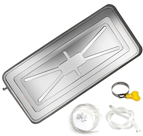 Bandeja Condensados Aire Acondicionado de Acero Inoxidable Recoge Agua Aire Acondicionado, Bandeja de Goteo para Aire Acondicionado con 2m Tubos de Drenaje(3P(92x44cm))