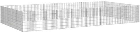 vidaXL Free Range Animal Enclosure, Run Cage for Indoor Outdoor, Playpen for Guinea Pigs Rabbit Run, Free Range Pen, 24-Panel Galvanised Iron
